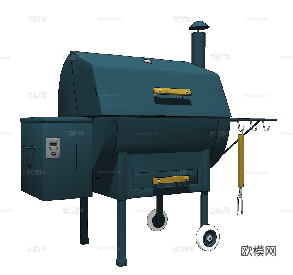 现代户外烧烤炉su模型下载