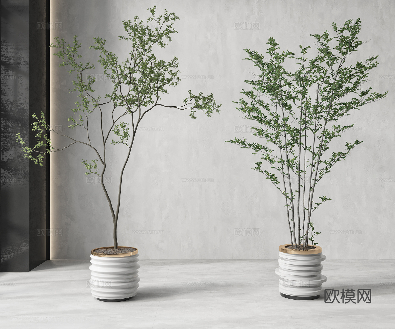 现代绿植盆栽su模型下载