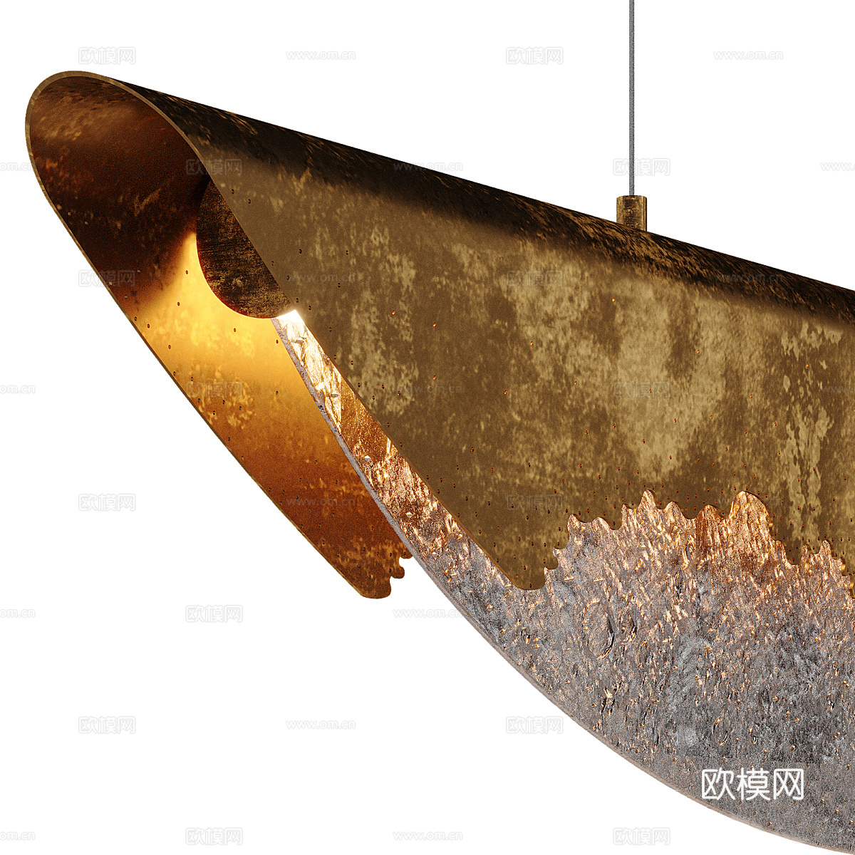 新中式轻奢金属装饰吊灯3d模型