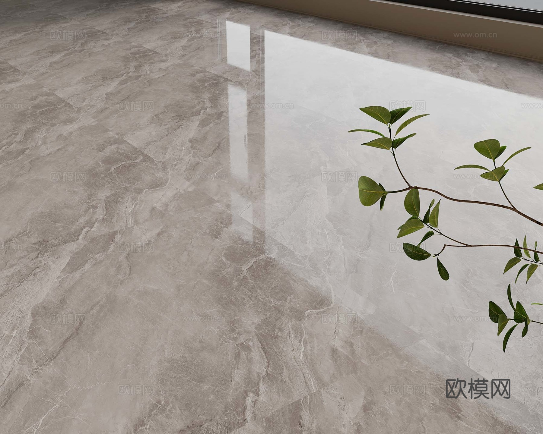 17现代新中式地砖 现代亮光地砖 高光砖3d模型