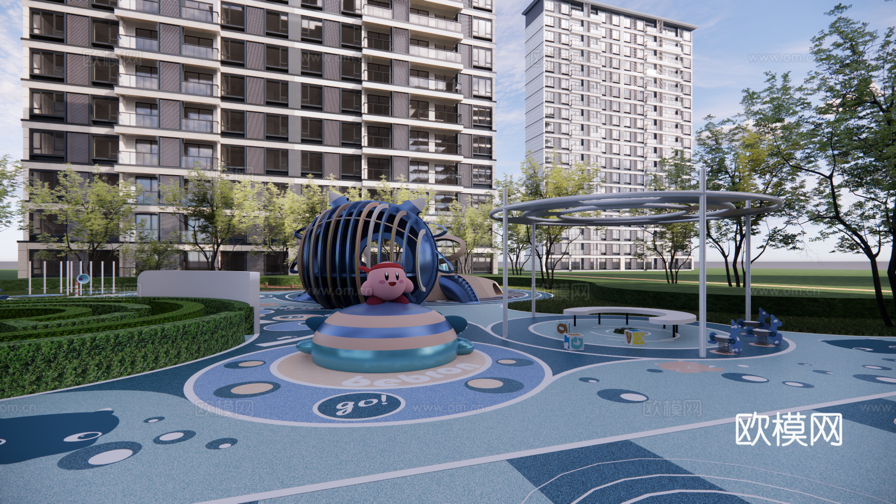 现代住宅小区建筑外观su模型下载