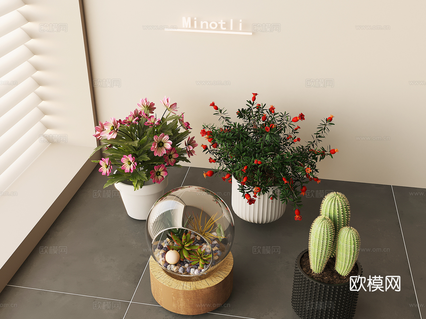 盆栽 花草 植物 装饰花3d模型