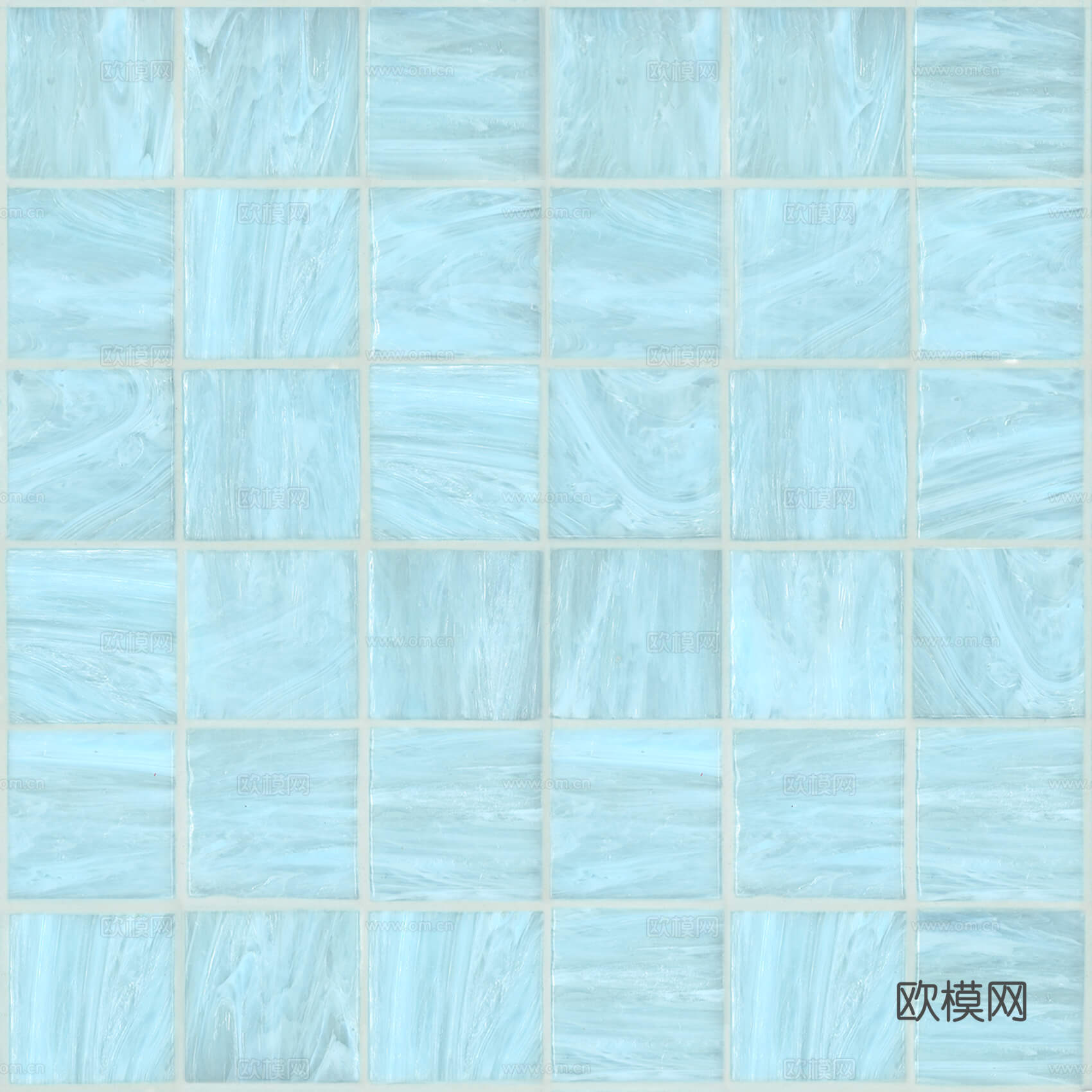 浅蓝色方格马赛克瓷砖