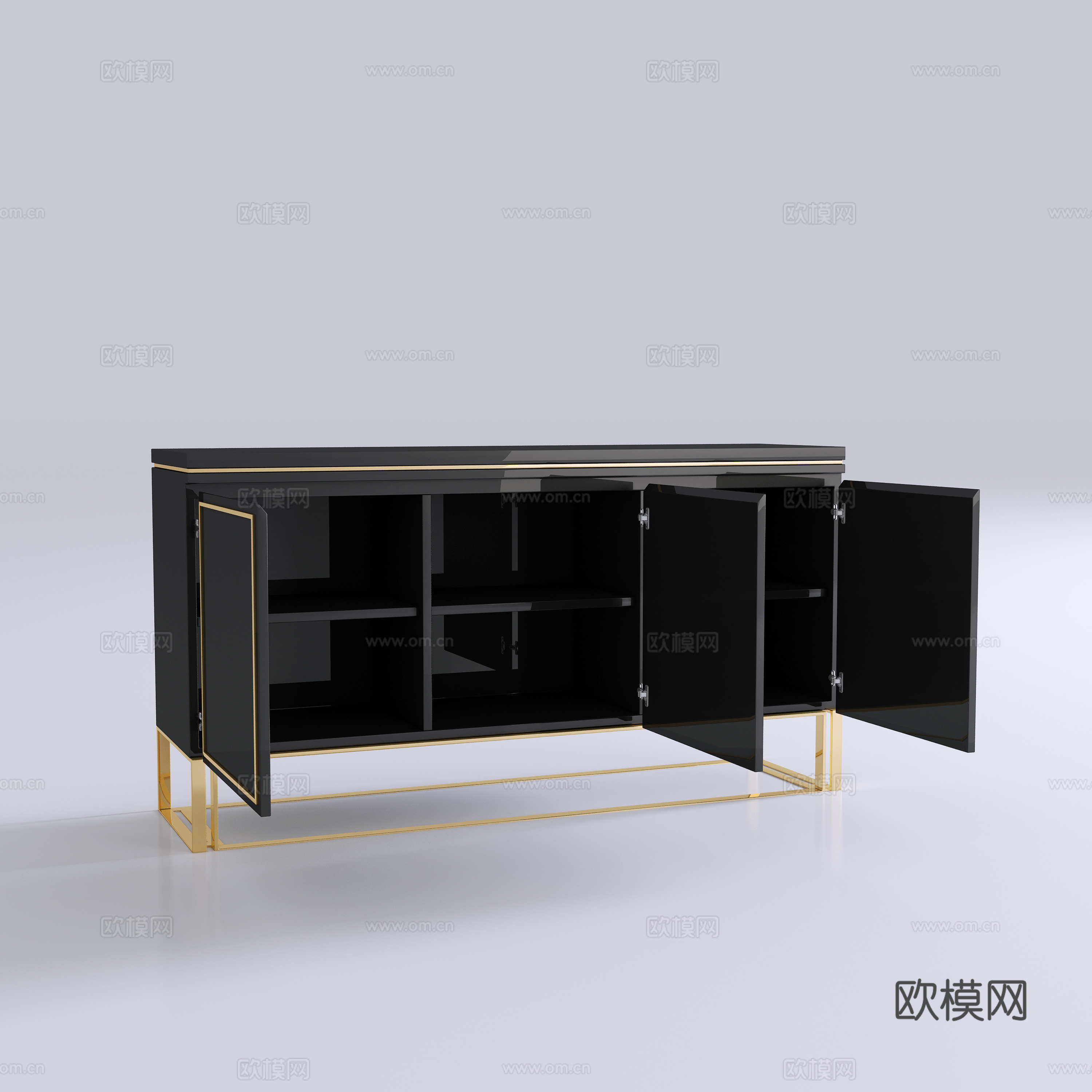 后现代餐厅餐边柜壁灯饰品3d模型