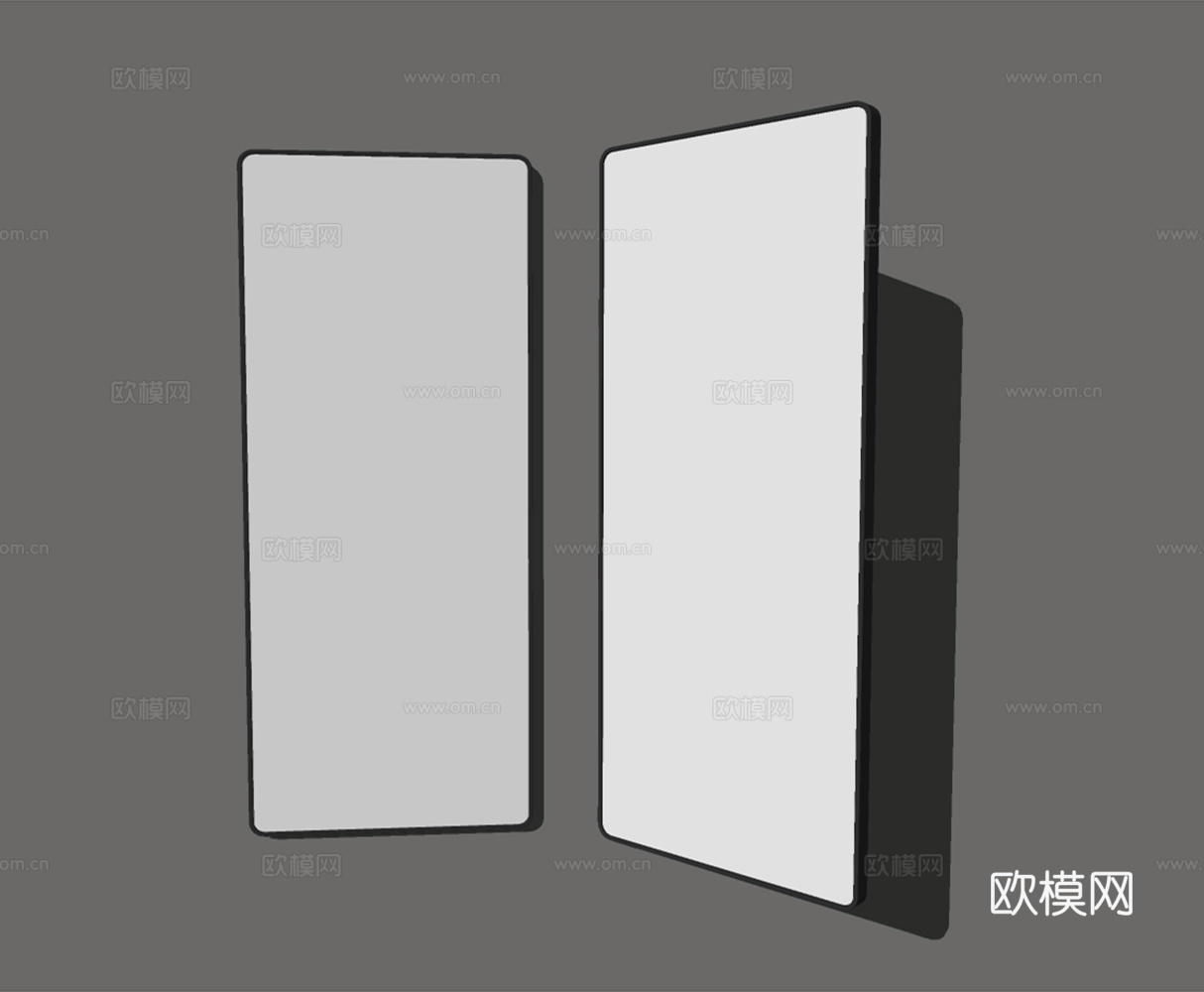 现代智能镜穿衣镜su模型下载