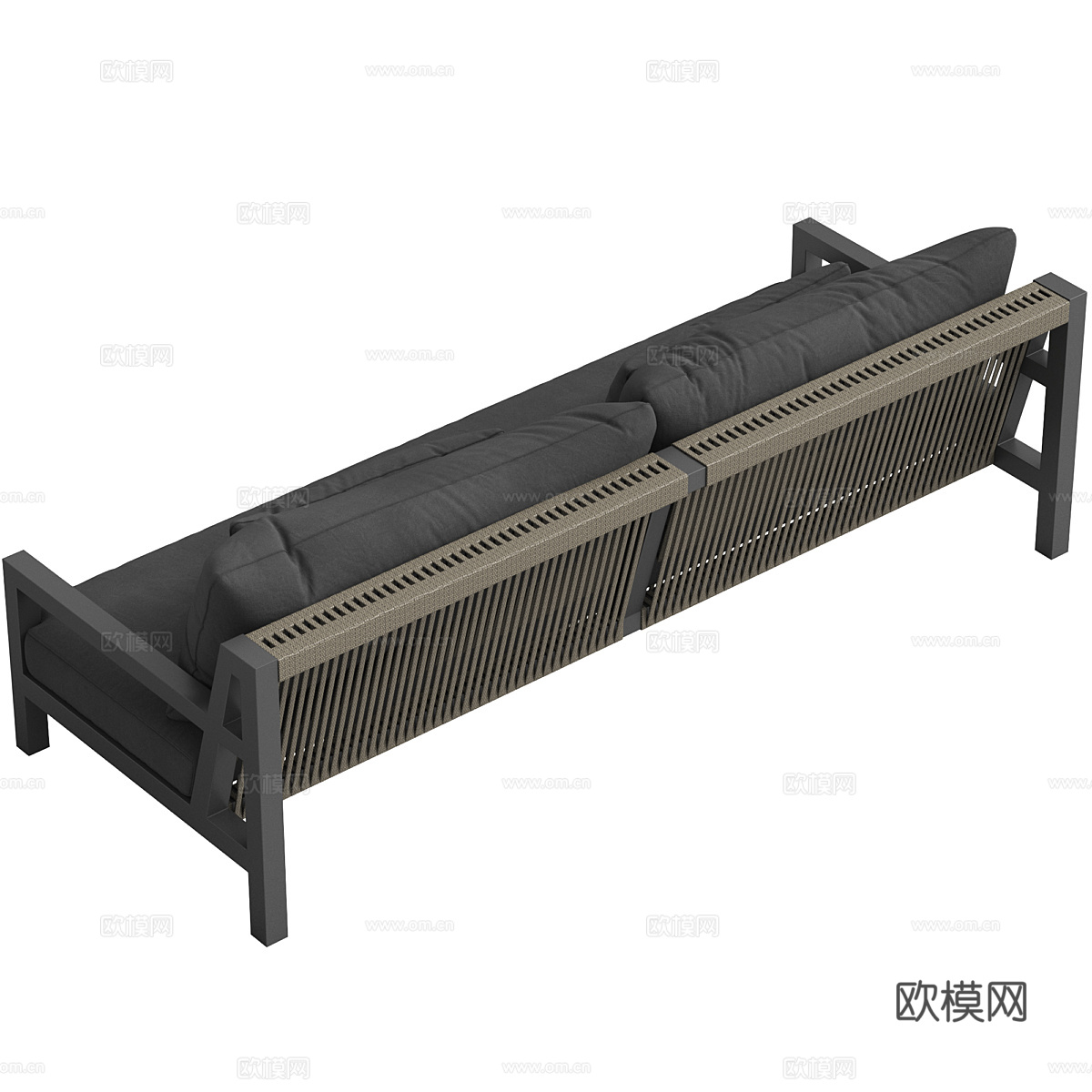 现代意式布艺休闲沙发3d模型