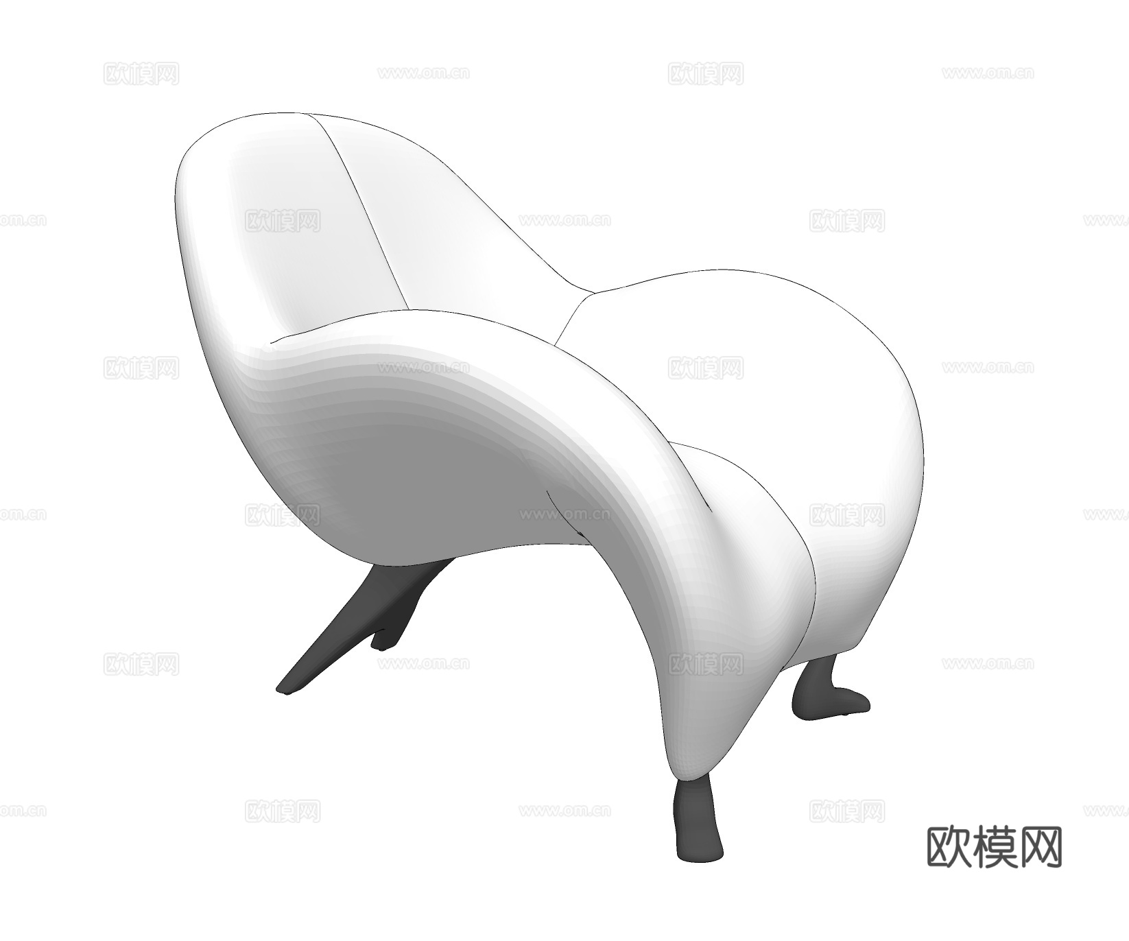 现代休闲椅su模型下载
