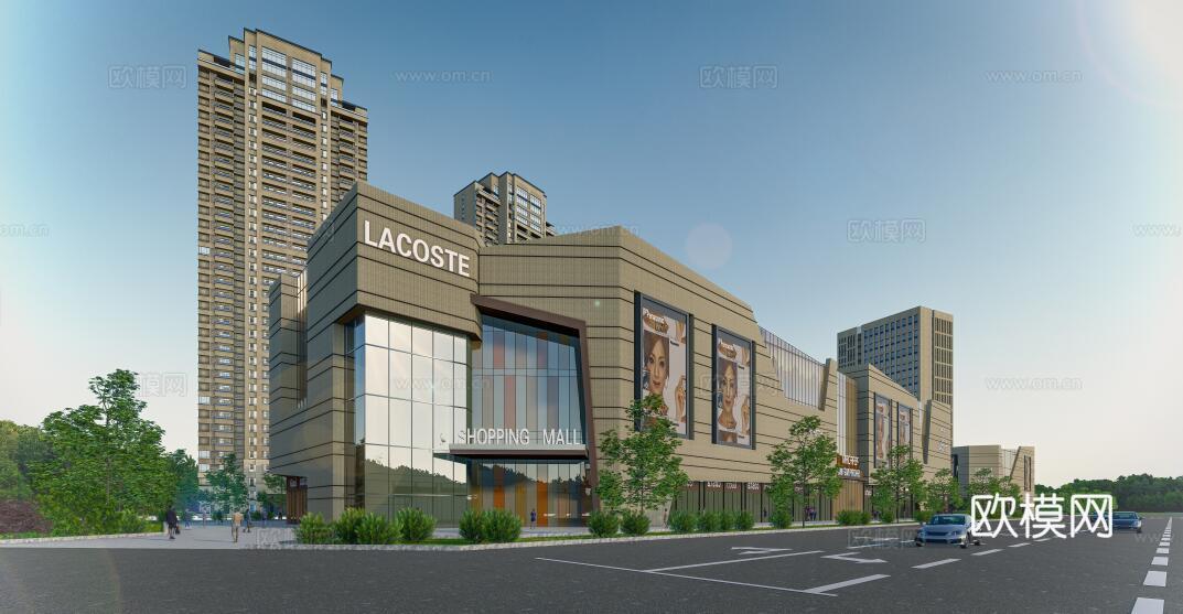 现代商业综合体建筑外观su模型下载