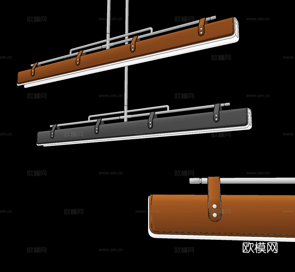 现代条形办公吊灯su模型下载