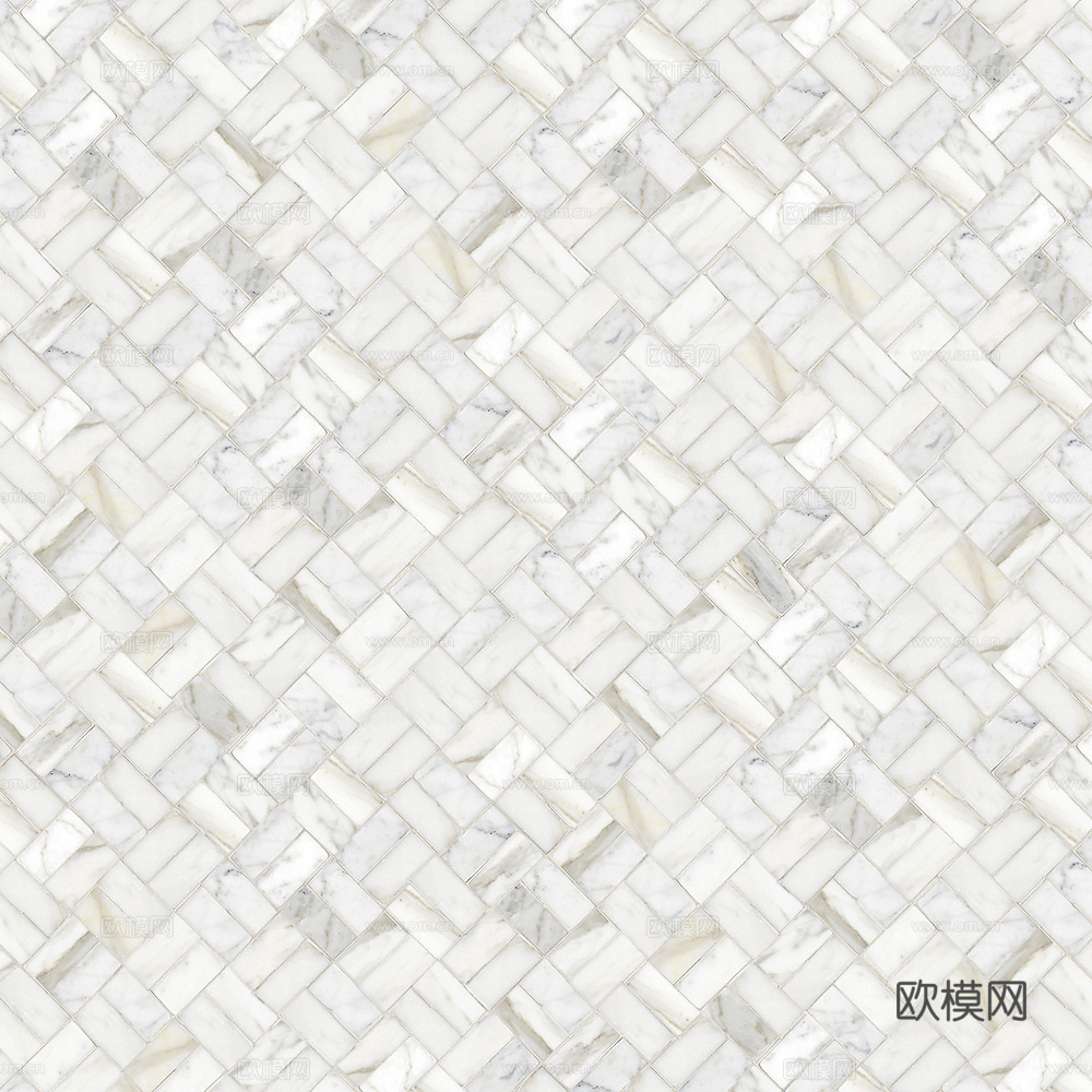 白色斜拼马赛克瓷砖