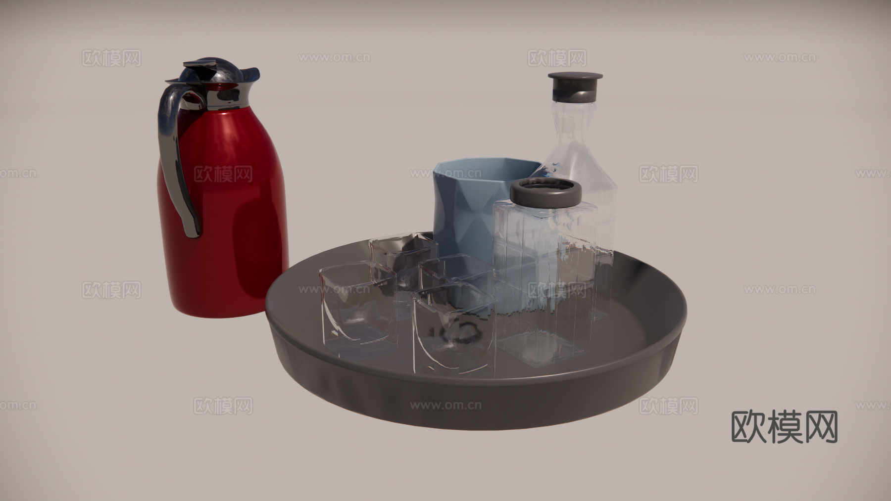 现代水瓶水杯厨房用品su模型下载