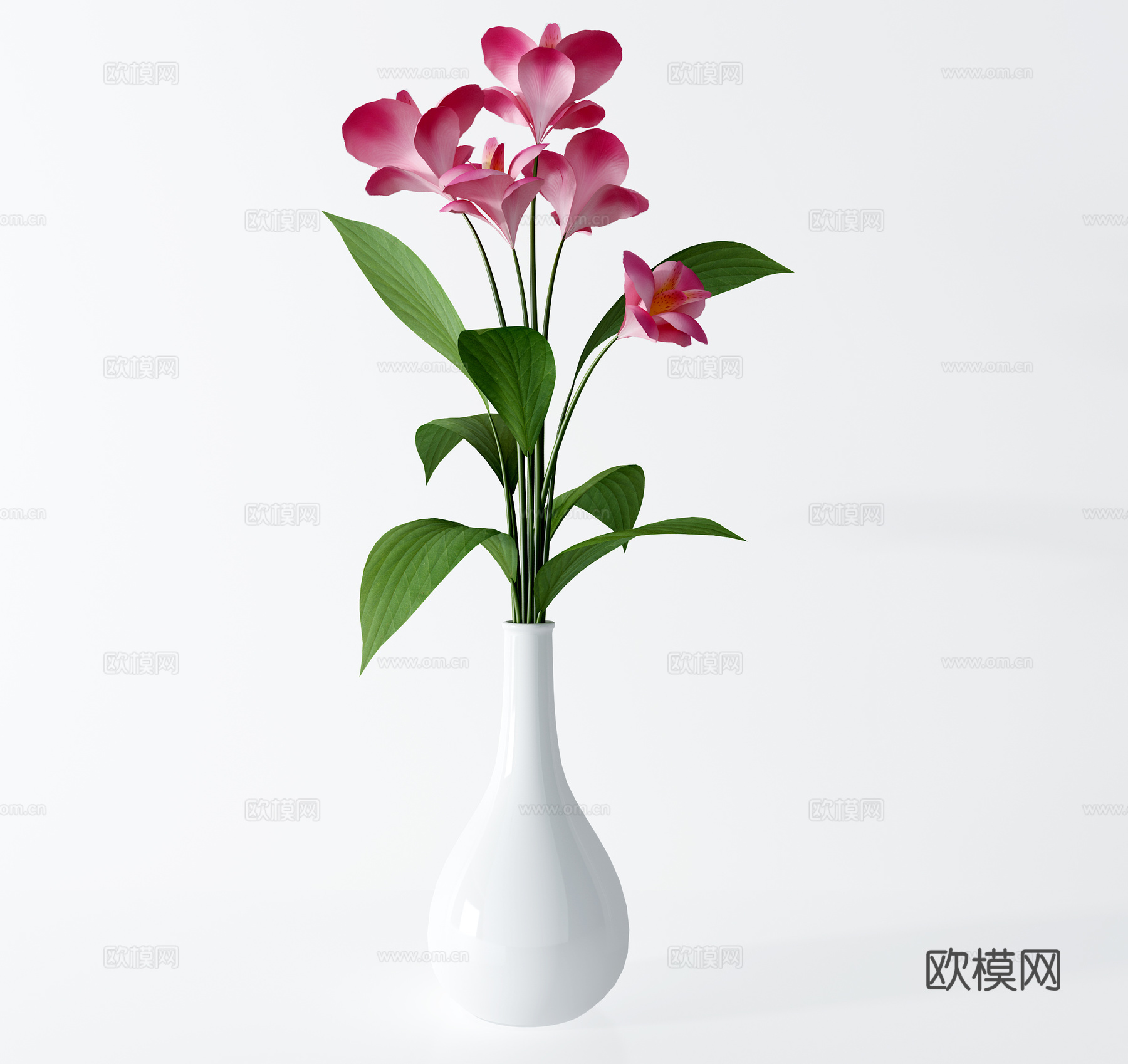 现代花艺花瓶插花su模型下载