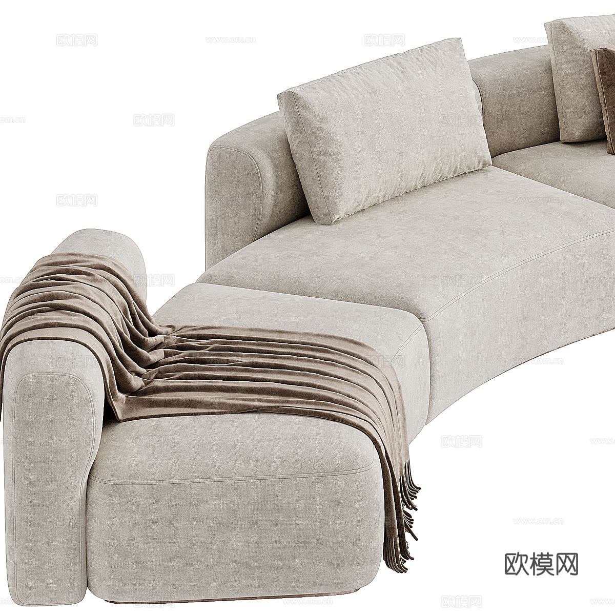 现代意式布艺休闲沙发3d模型