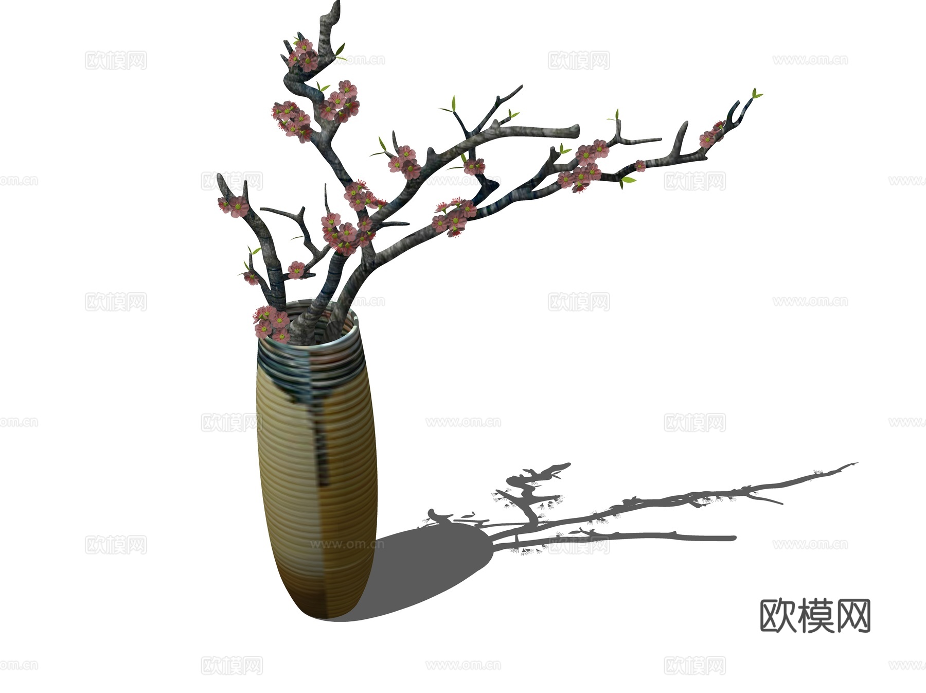 新中式花瓶插花su模型下载