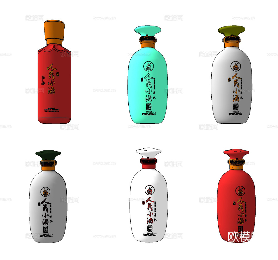 新中式白酒酒瓶su模型下载