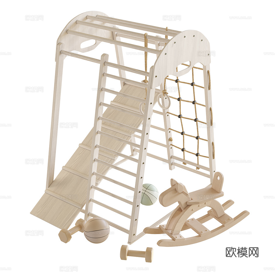 现代摇摇椅攀爬游乐器材su模型下载