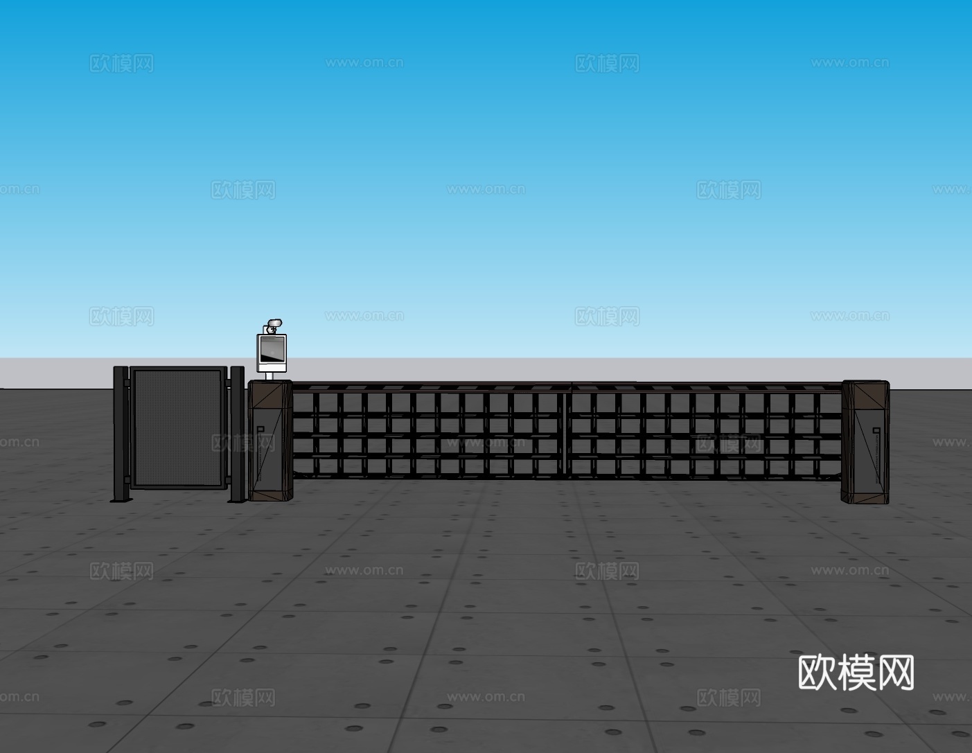 现代闸门道闸su模型下载