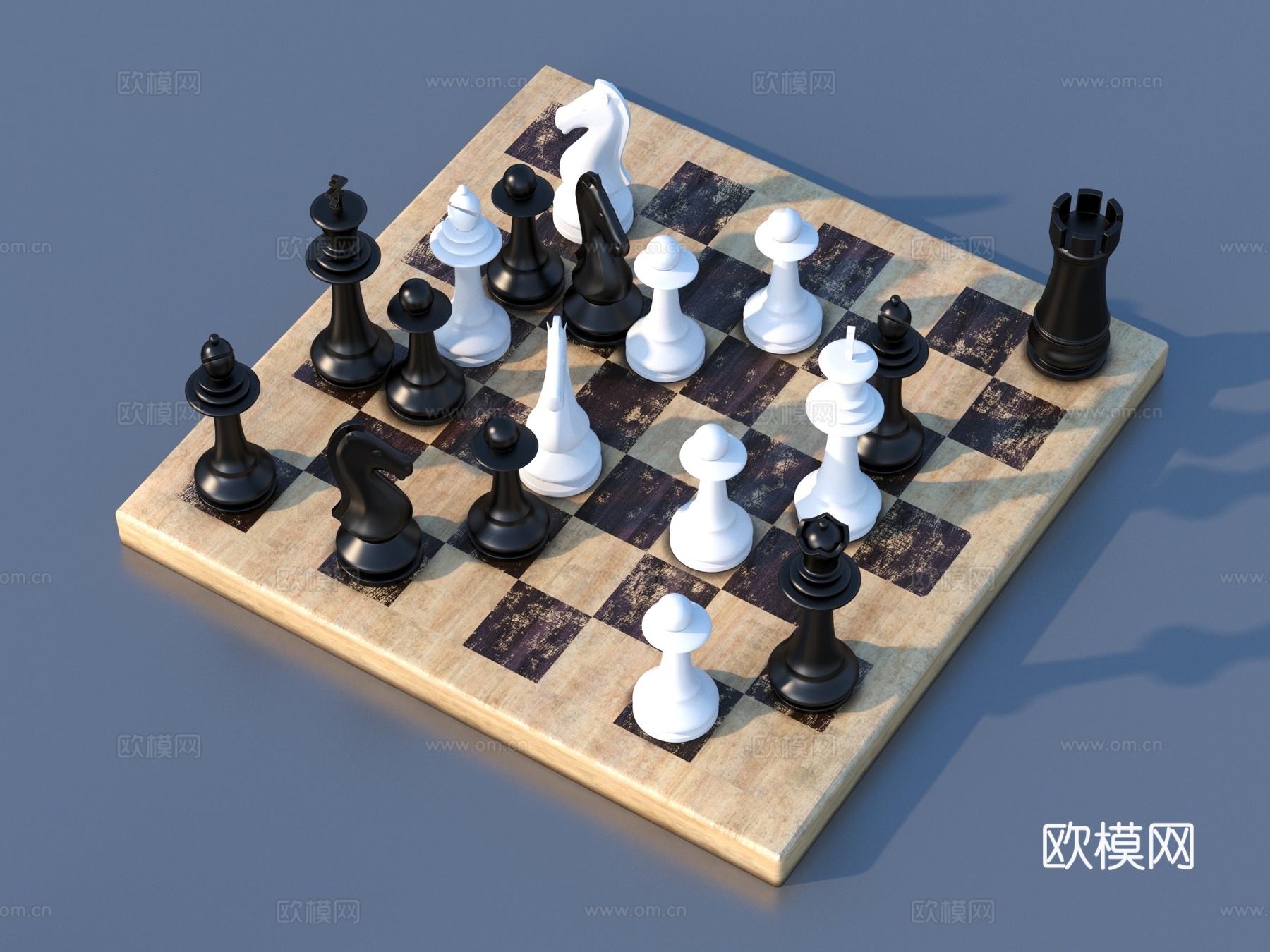 国际象棋 棋盘棋子3d模型