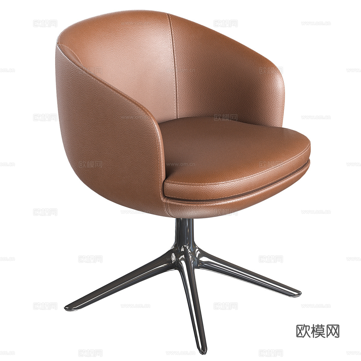 现代意式皮革办公椅3d模型