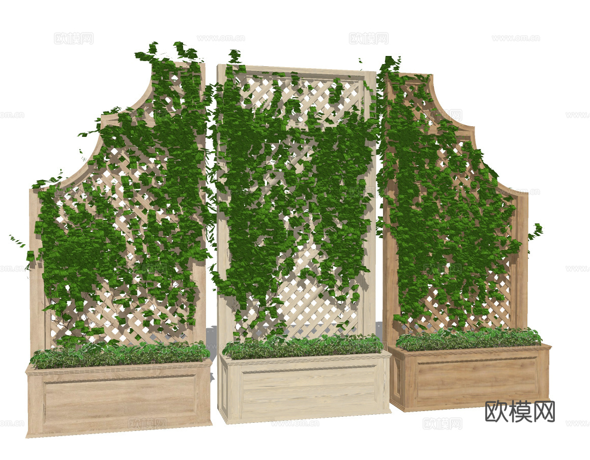现代藤蔓花箱su模型下载