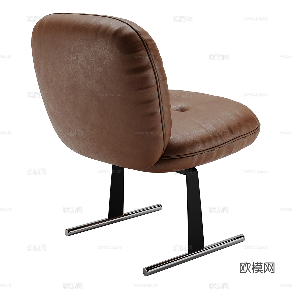 现代意式皮革休闲椅3d模型