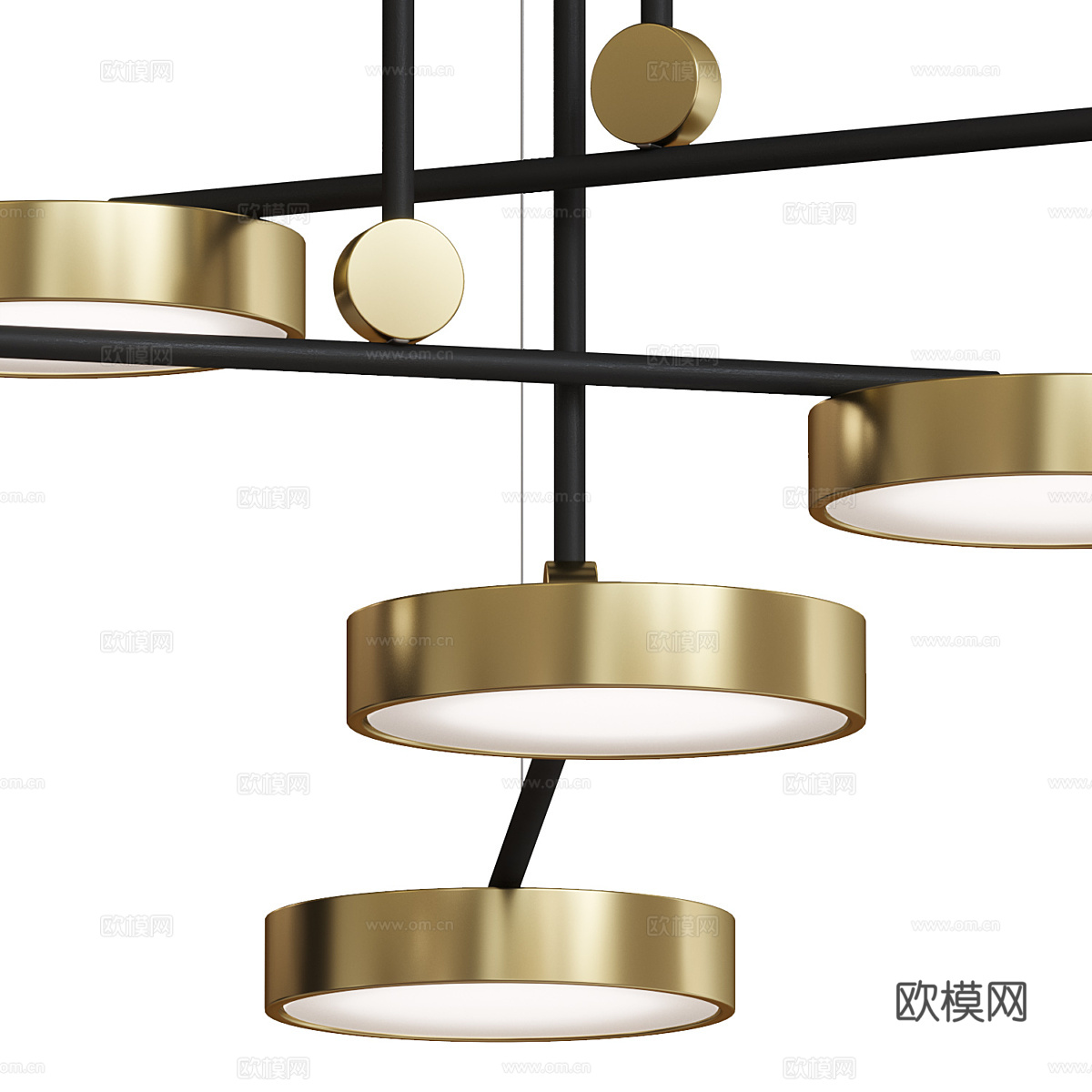 现代轻奢多头装饰吊灯3d模型