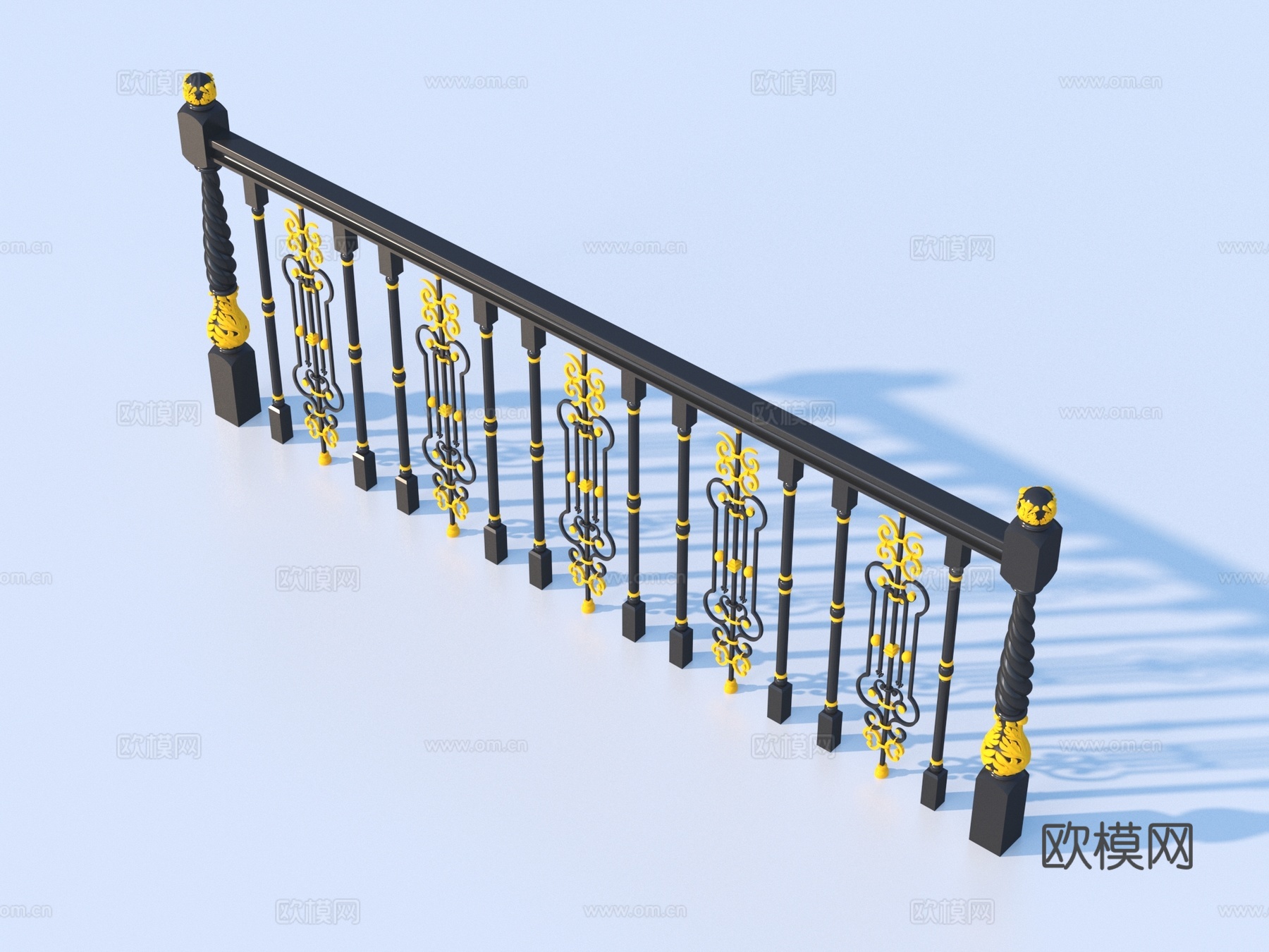 护栏 围栏 栏杆 铁艺栏杆3d模型