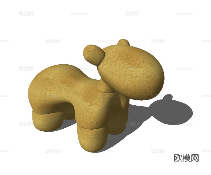 现代动物矮凳su模型下载