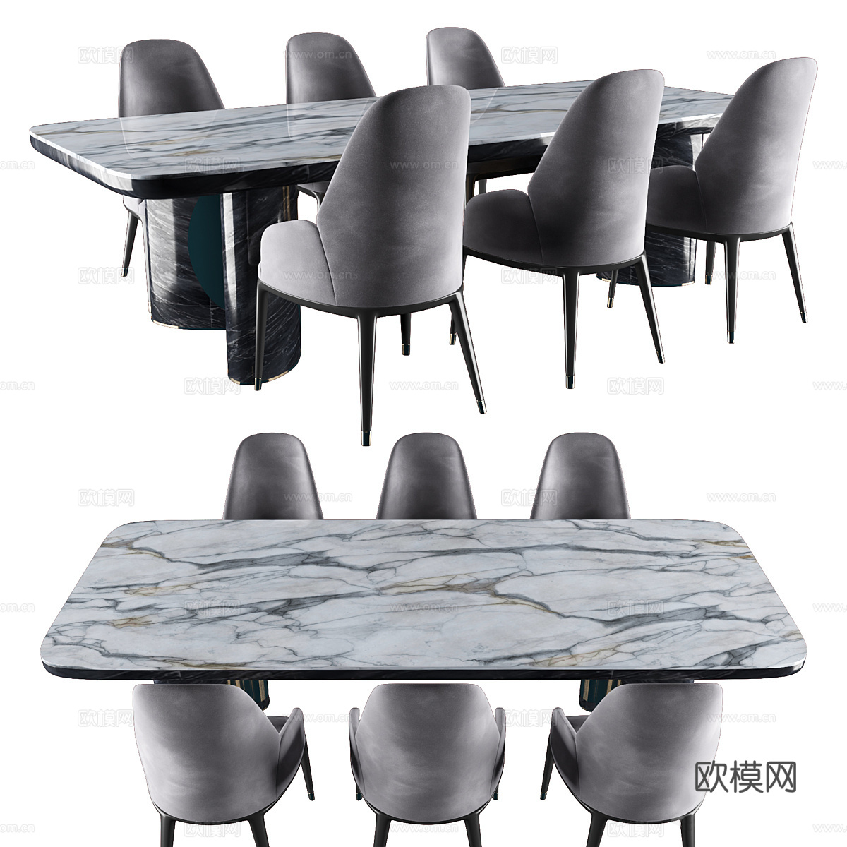 餐桌餐椅组合3d模型