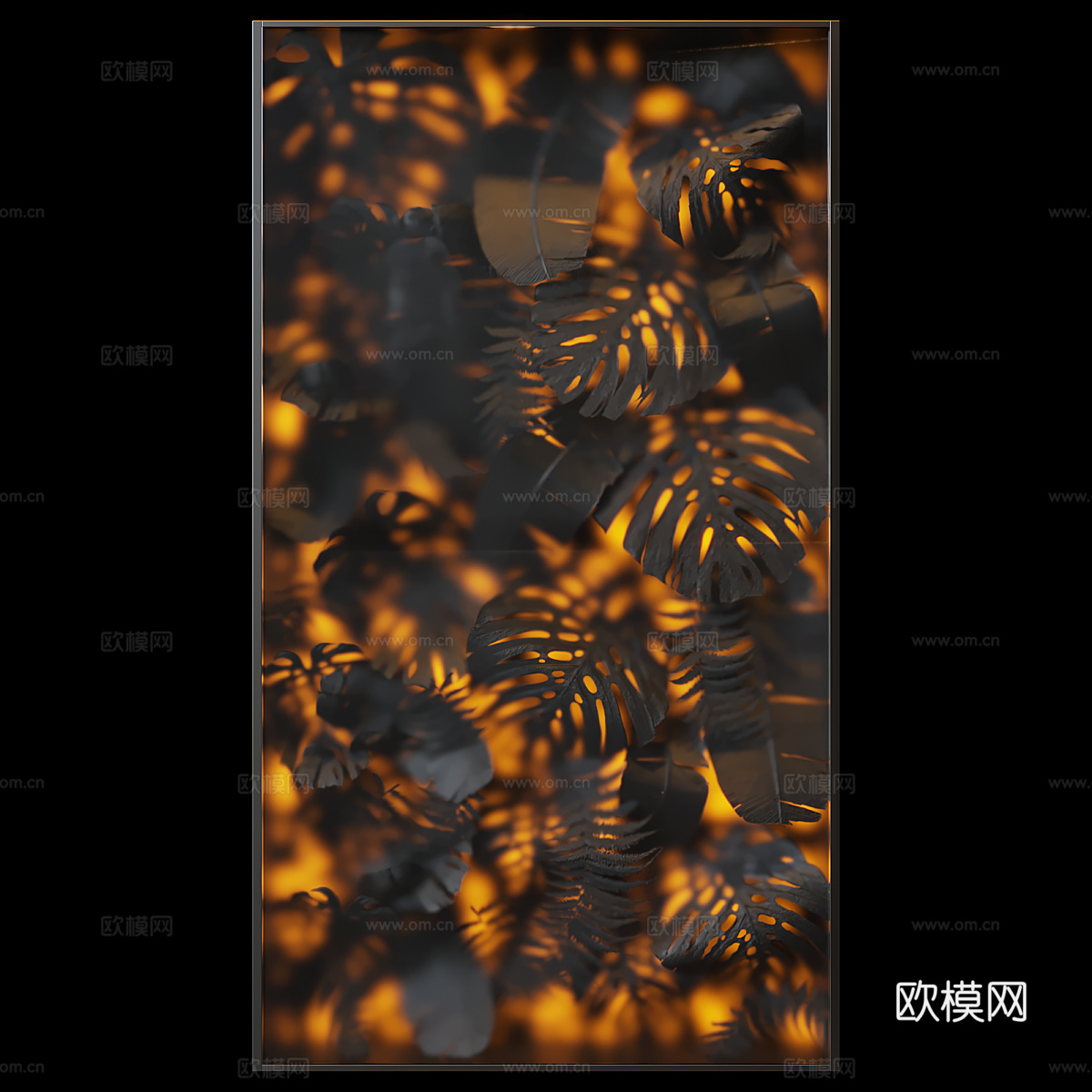 现代意式极简绿植装饰灯3d模型