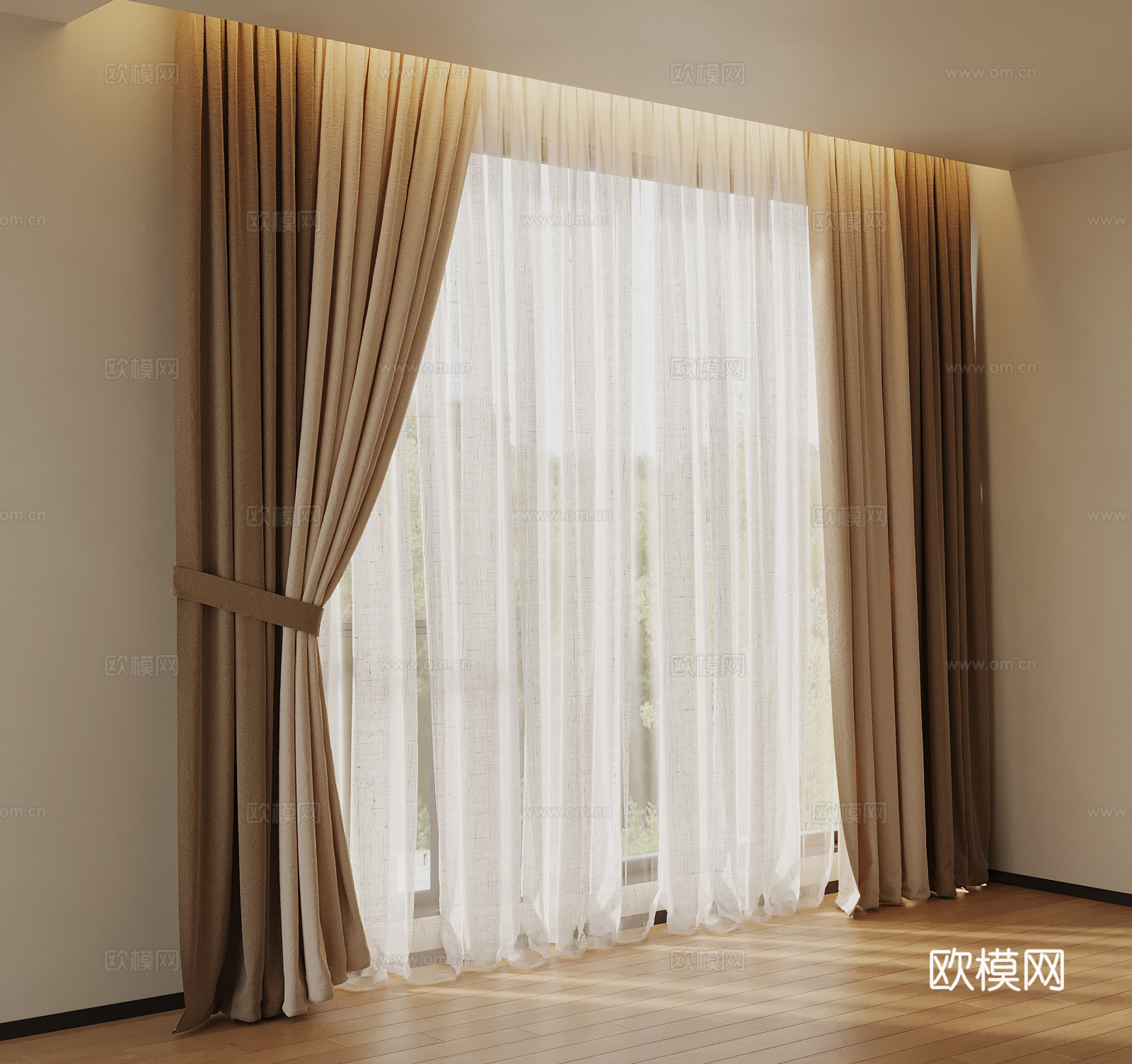 12现代窗帘su模型
