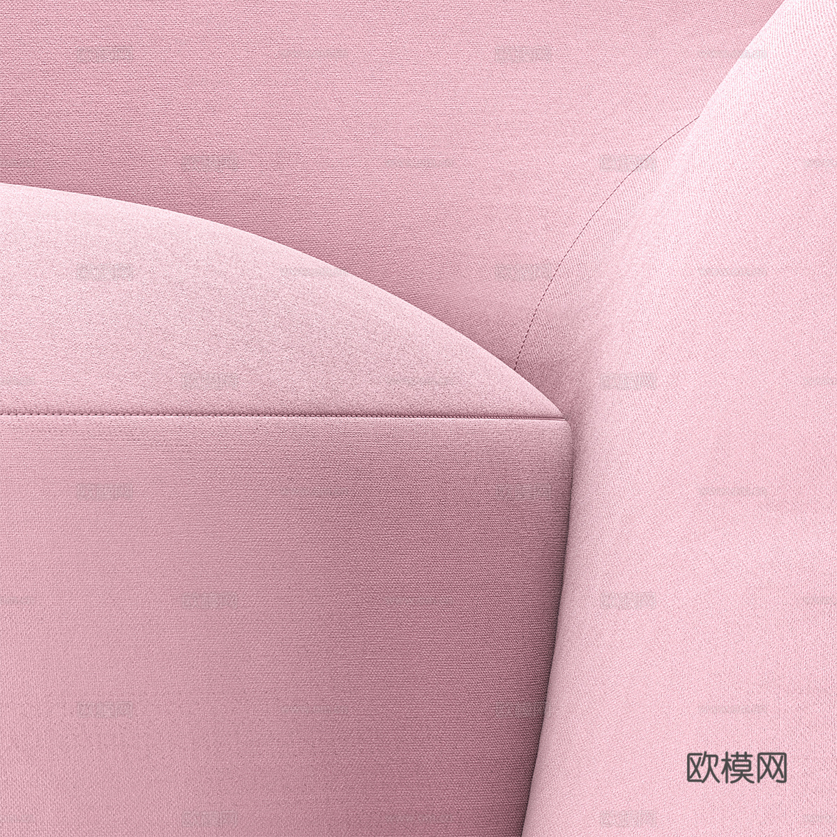 现代奶油风布艺休闲沙发3d模型