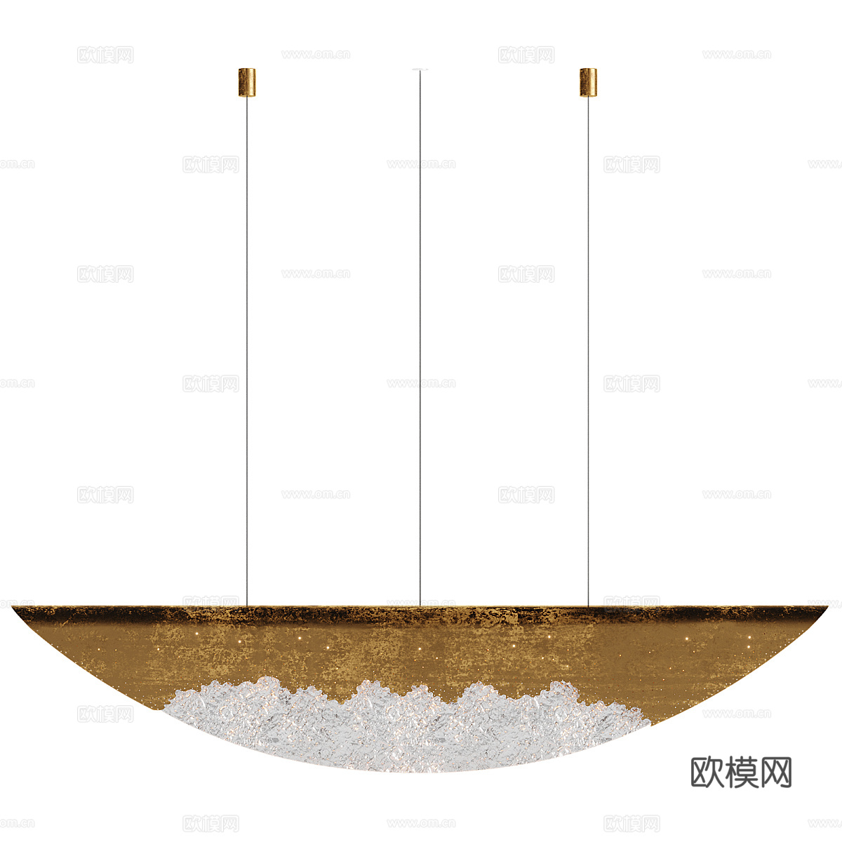 新中式轻奢金属装饰吊灯3d模型