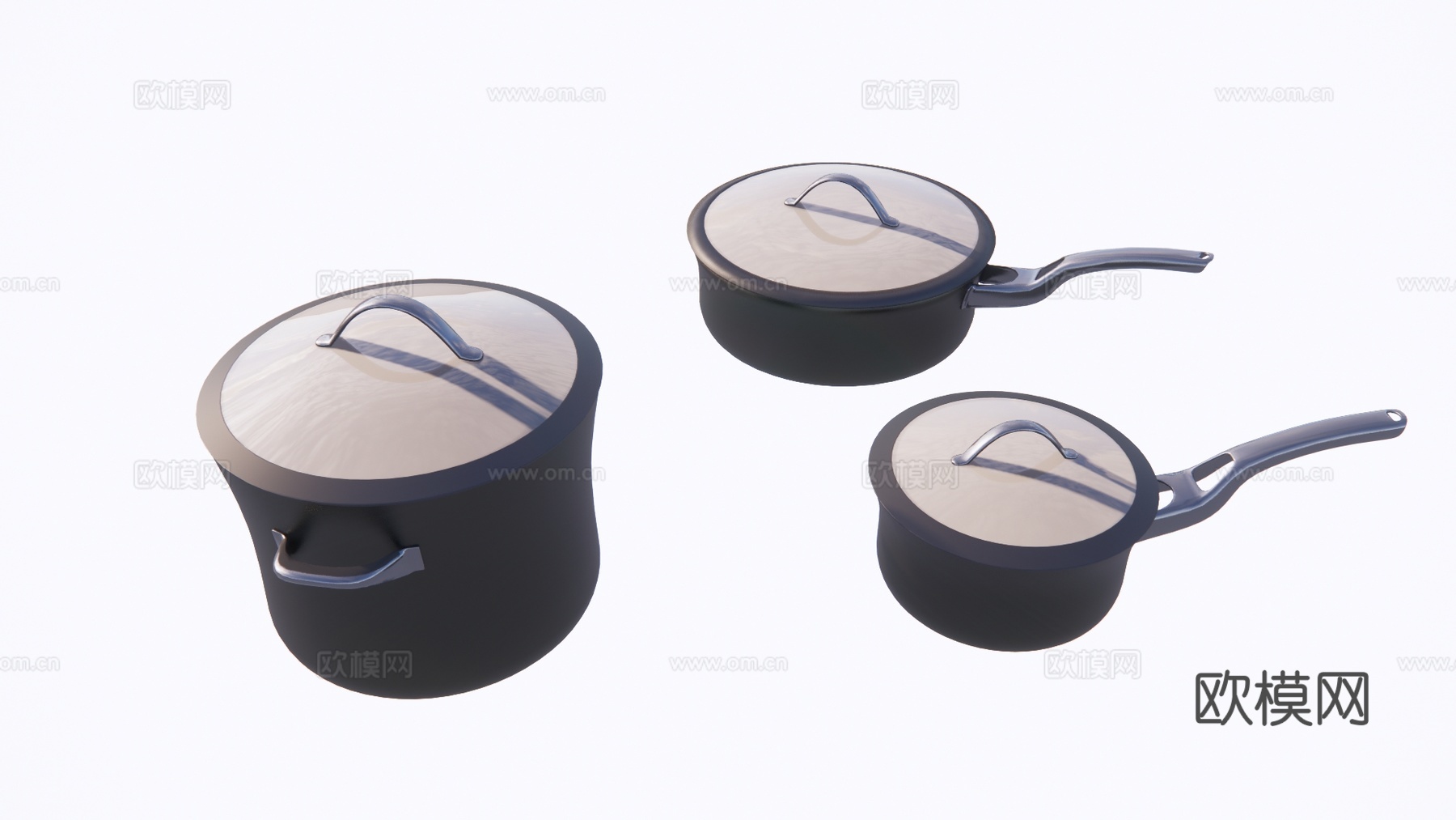 现代锅具厨房用品su模型下载