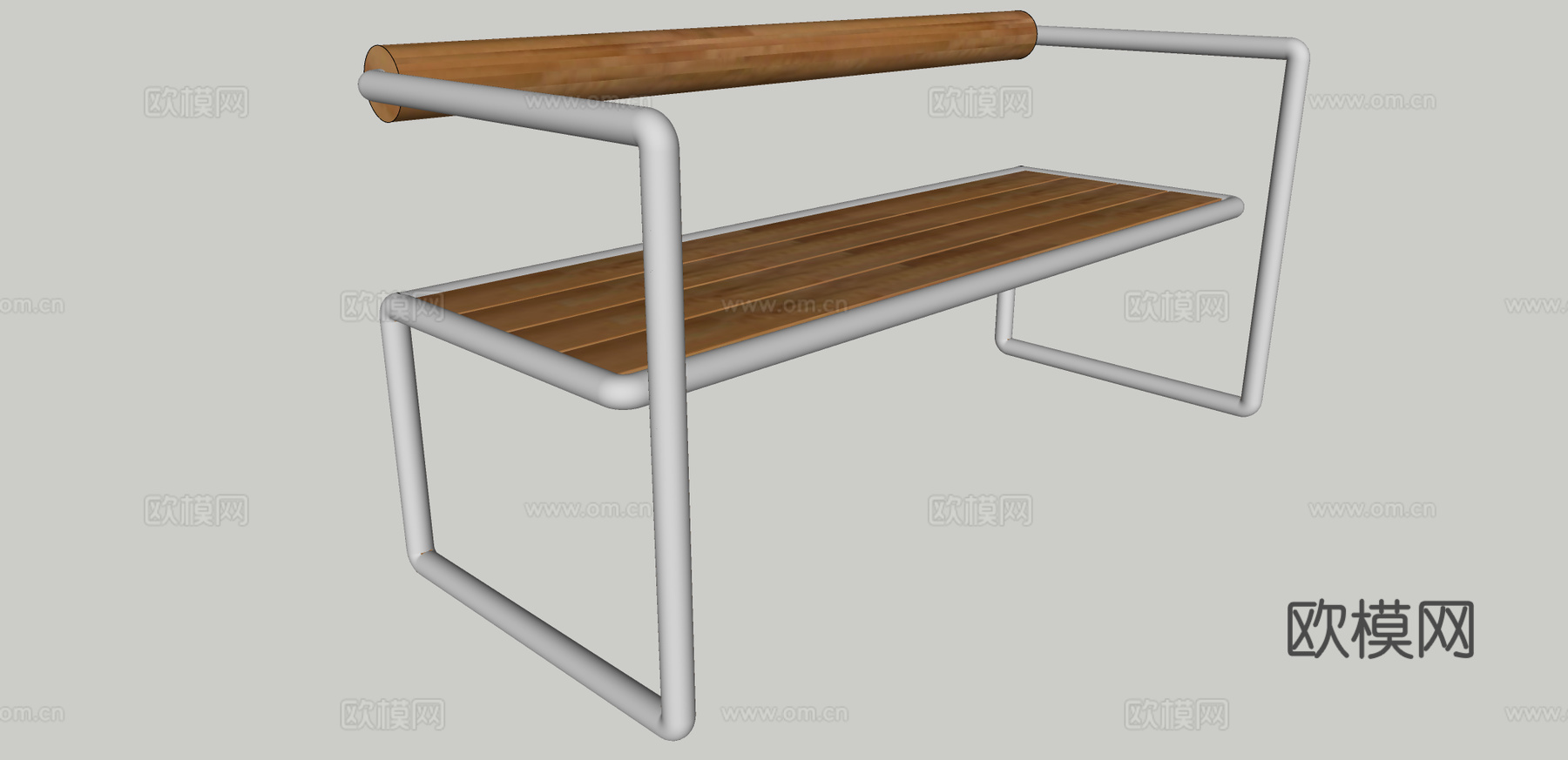 现代创意坐凳公用椅su模型下载下载（渲染图1）