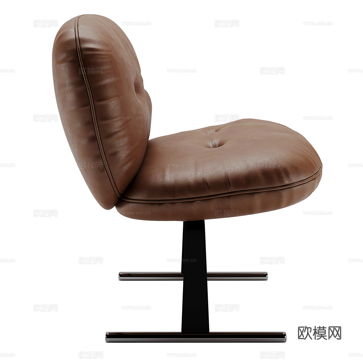 现代意式皮革休闲椅3d模型