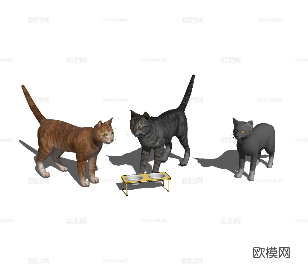 现代宠物猫su模型下载
