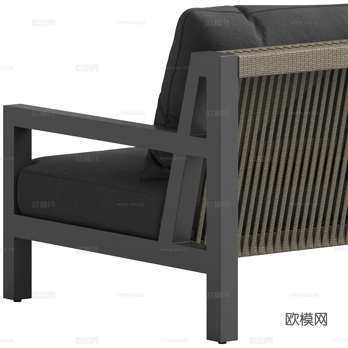 现代意式布艺休闲沙发3d模型