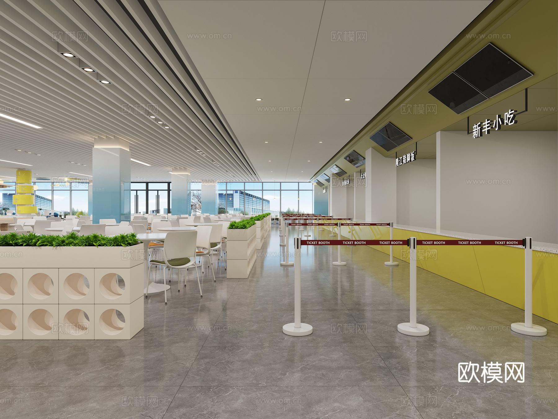 现代大学食堂3d模型