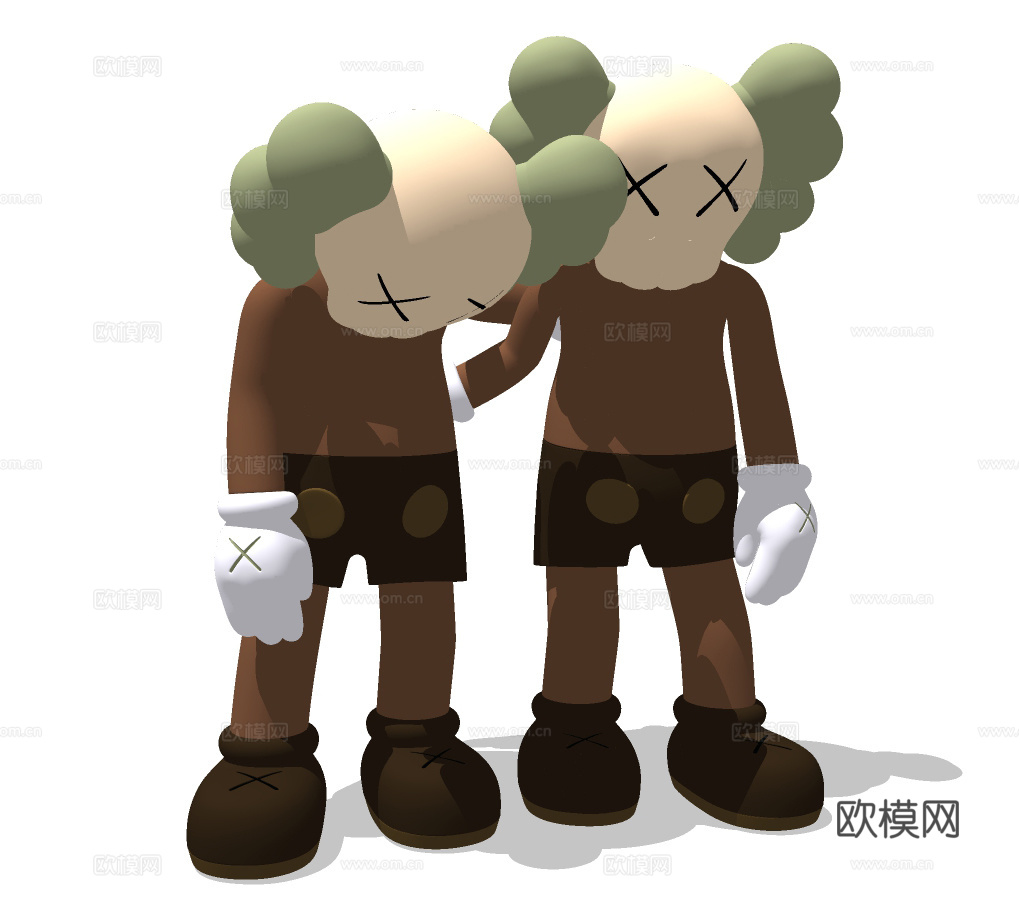 现代公仔雕塑摆件su模型下载