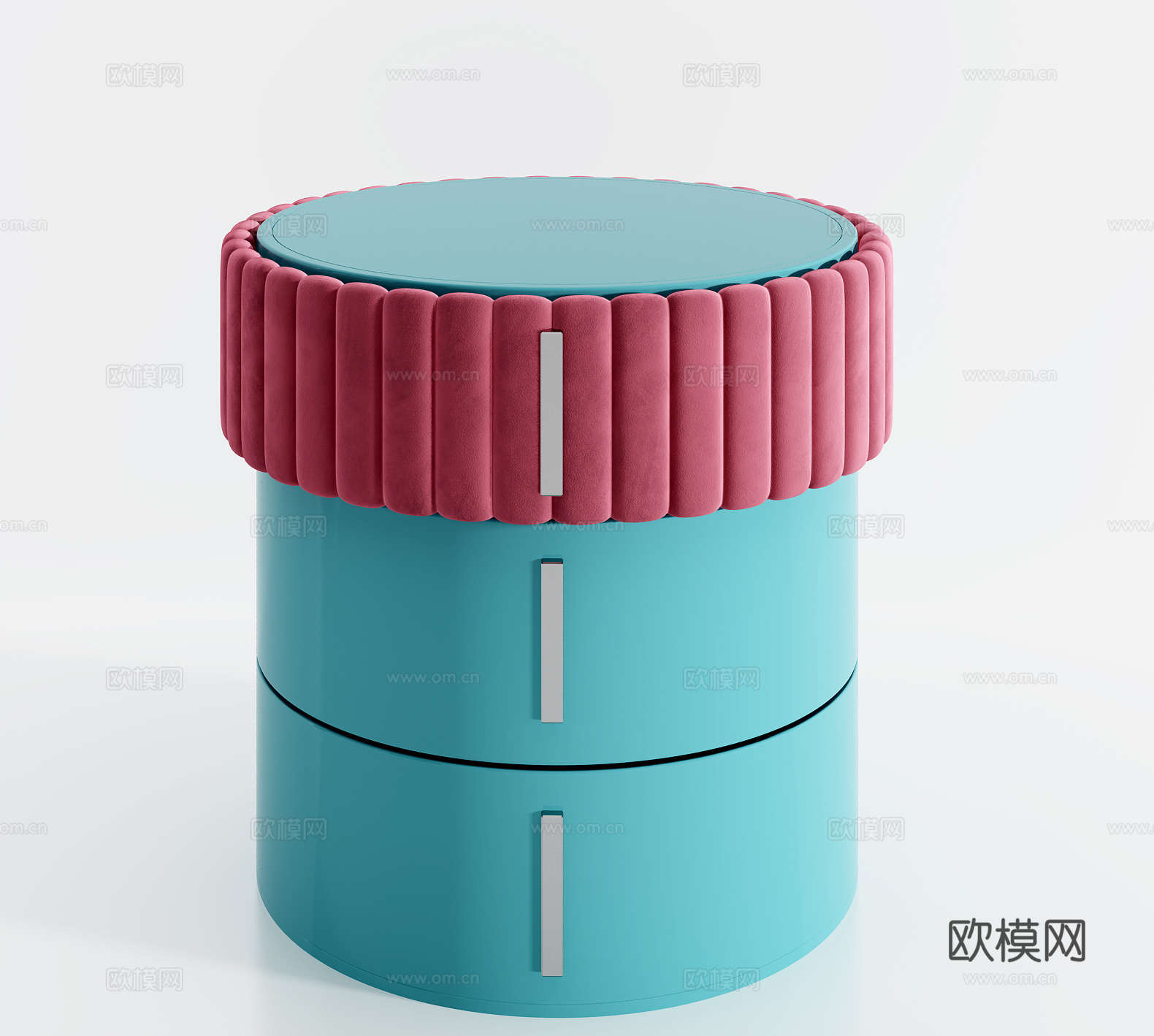 现代圆形床头柜su模型下载