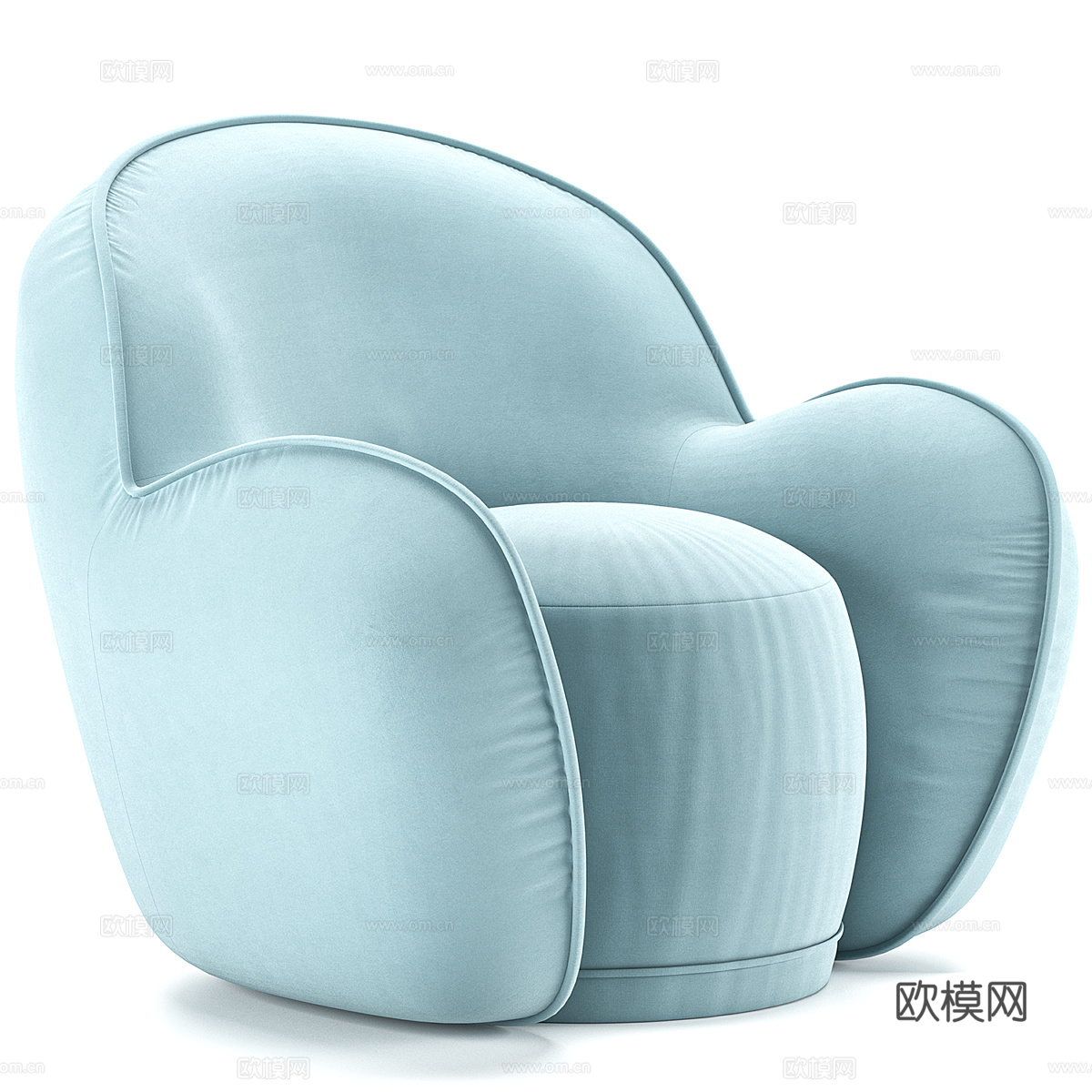 现代奶油风布艺休闲沙发3d模型