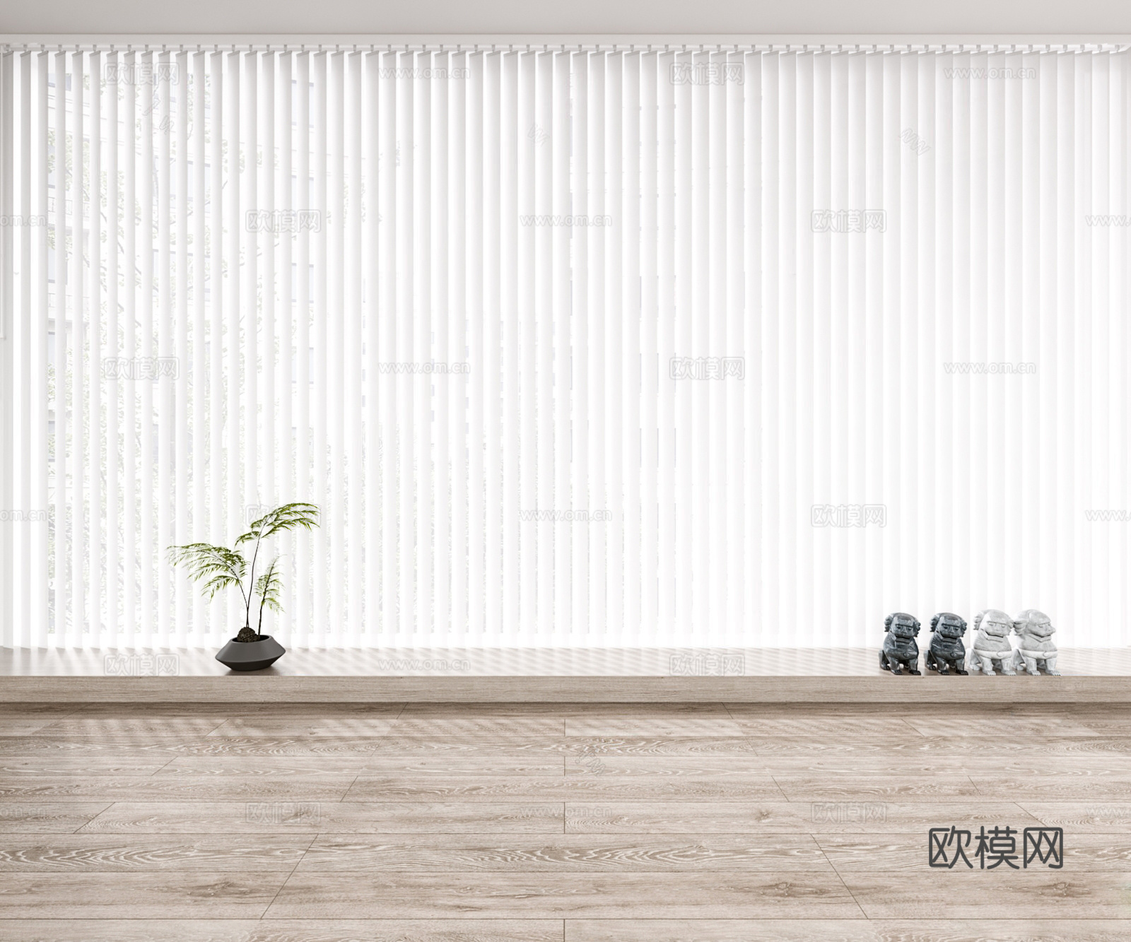 现代梦幻帘窗帘su模型下载