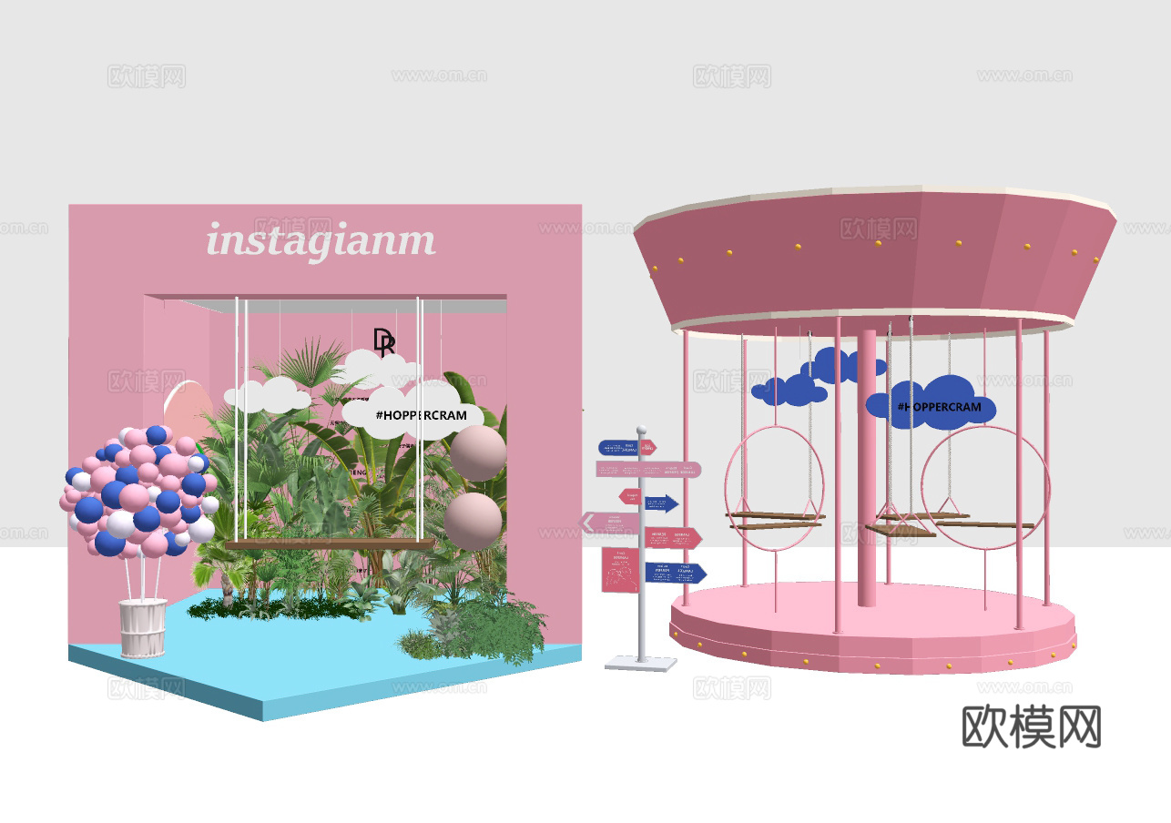 现代绿植美陈su模型下载