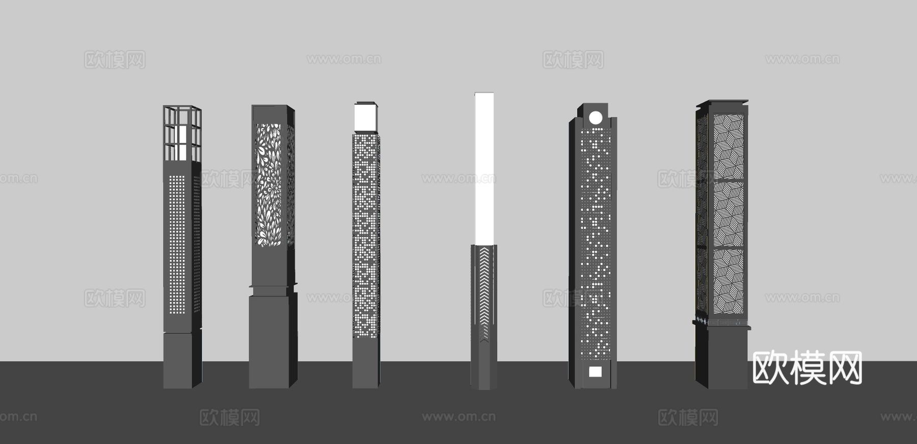 现代路灯景观灯户外灯su模型下载