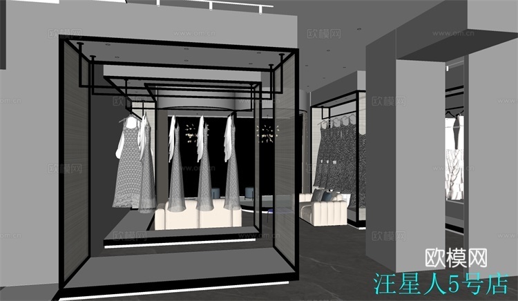 现代婚纱摄影店su模型下载