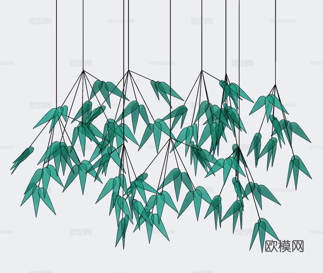 现代竹叶装饰灯su模型下载