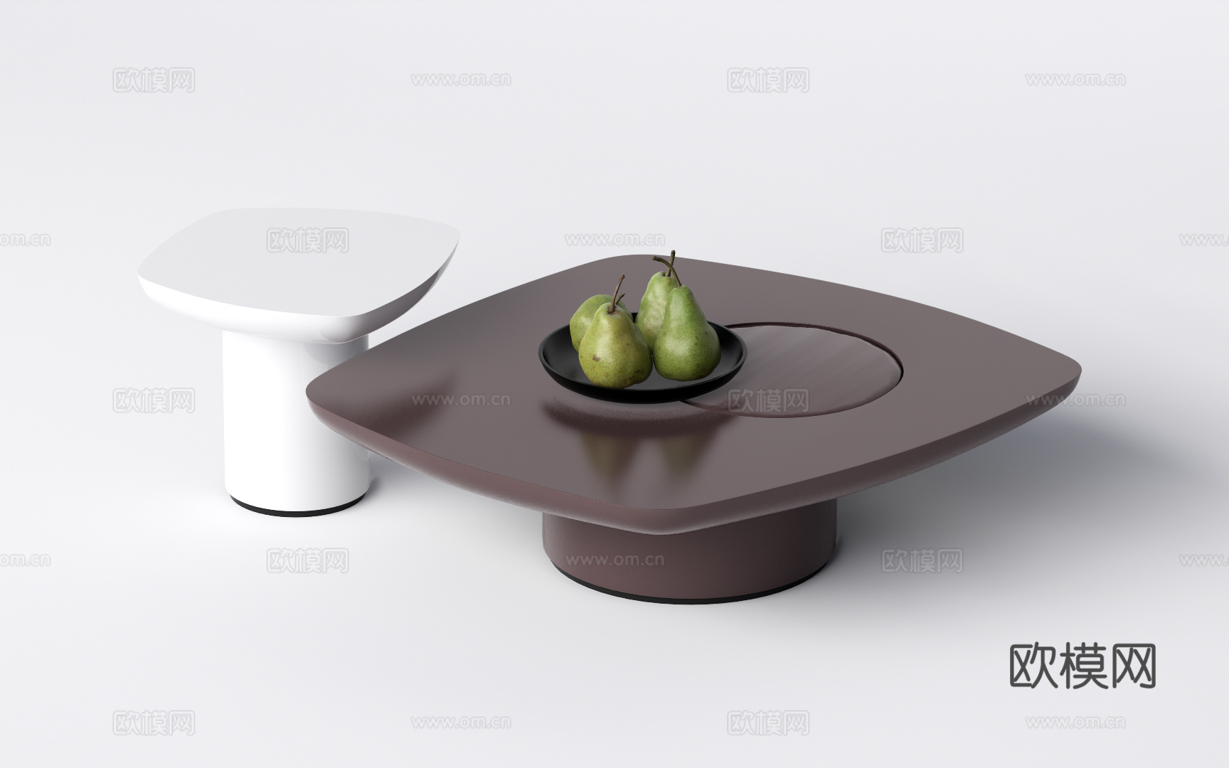 现代子母茶几su模型下载