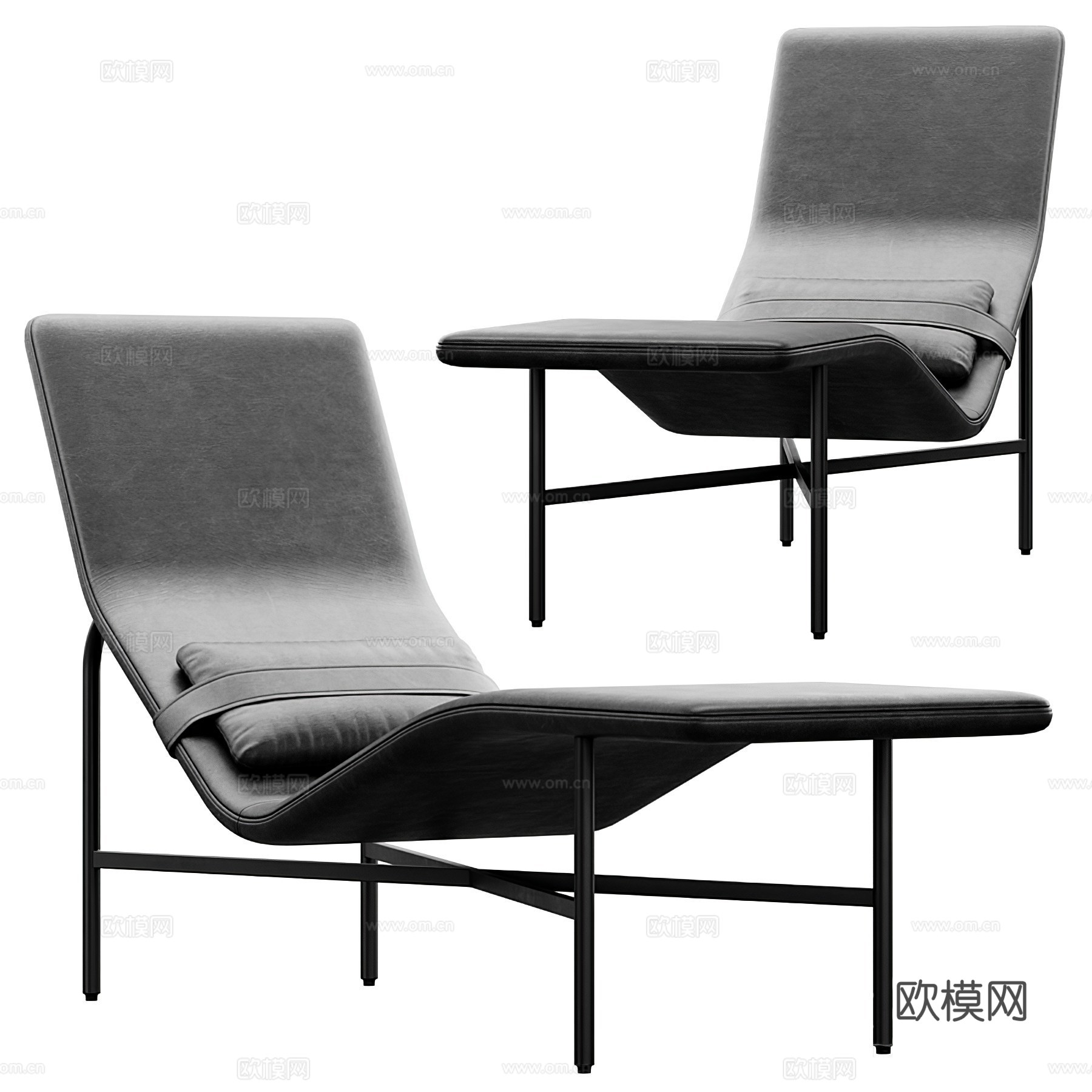 现代休闲躺椅su模型下载