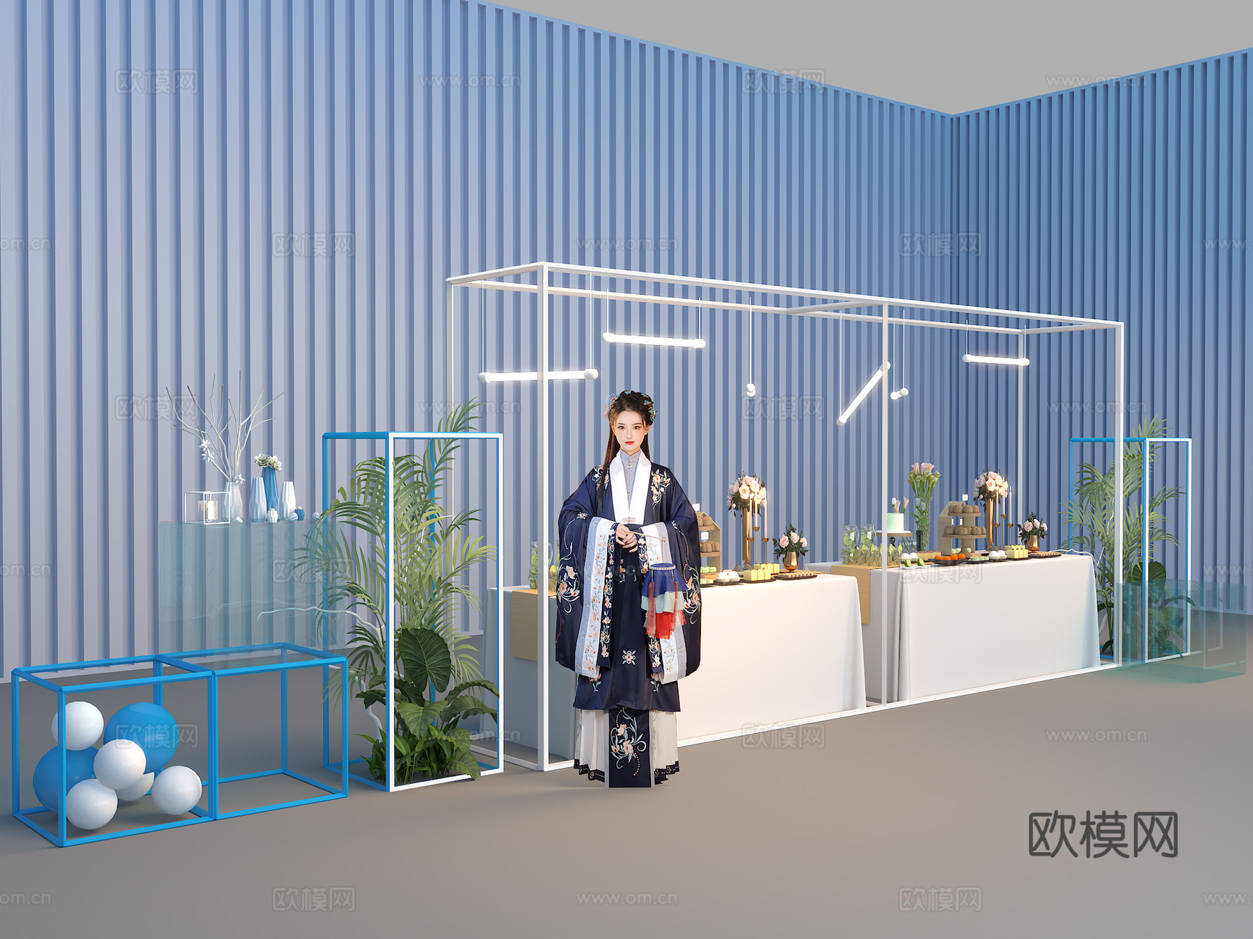 茶歇 冷餐 活动 美陈 食物 饮品3d模型